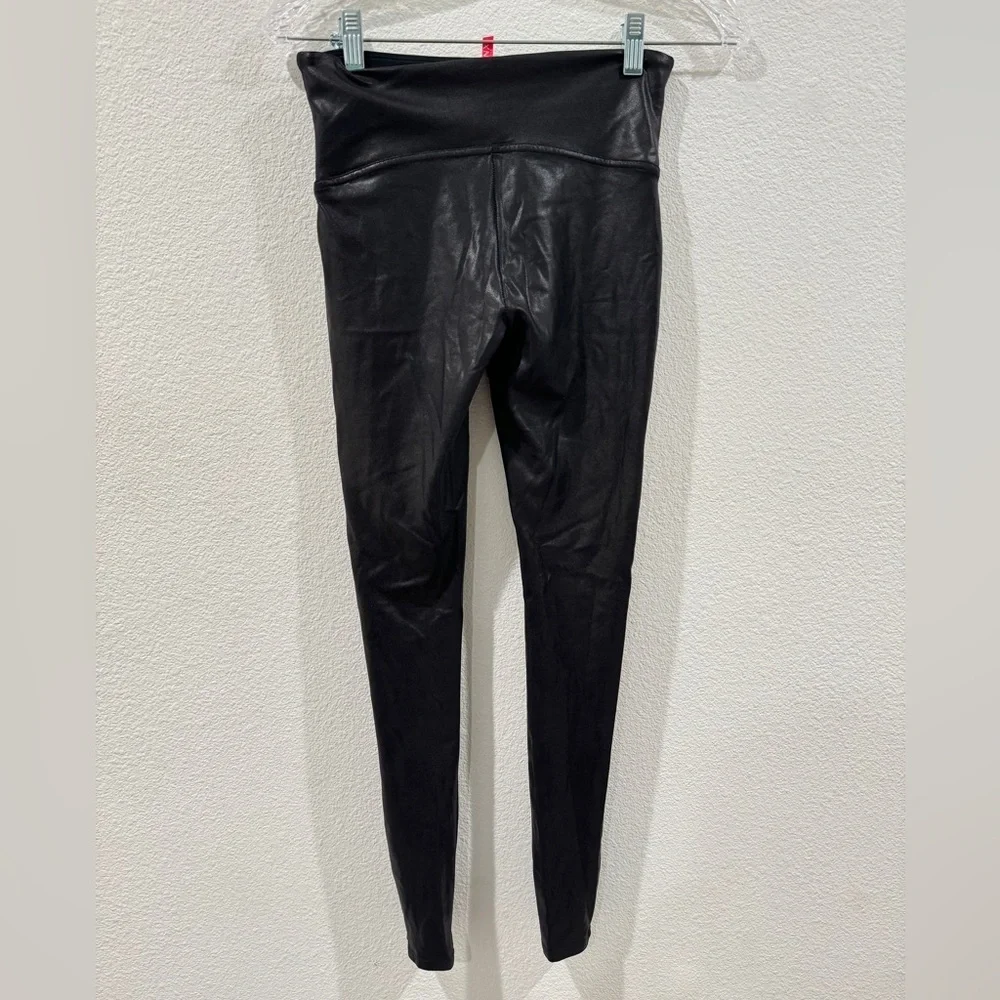 Spanx Faux Leather Black Leggings Size Medium - Picture 6 of 16